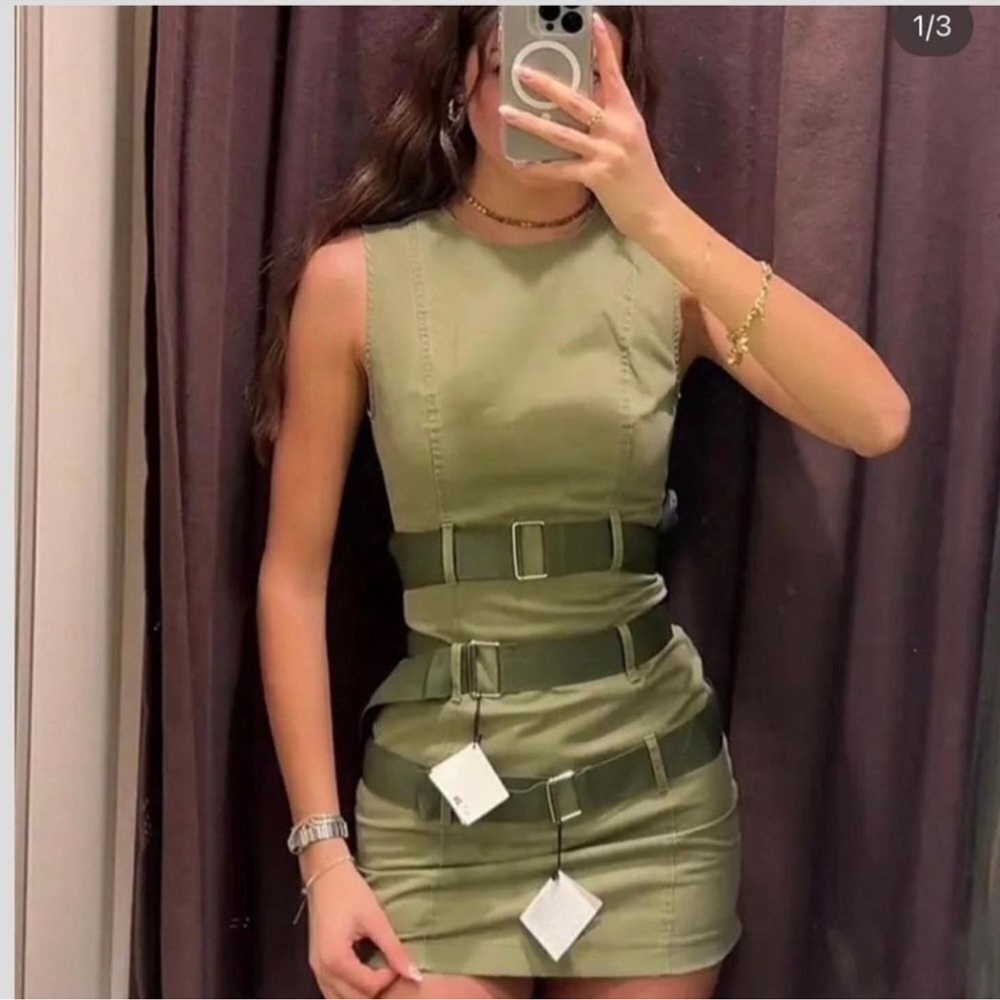 BLOGGERS FAV Zara BELTED WAXED DRESS